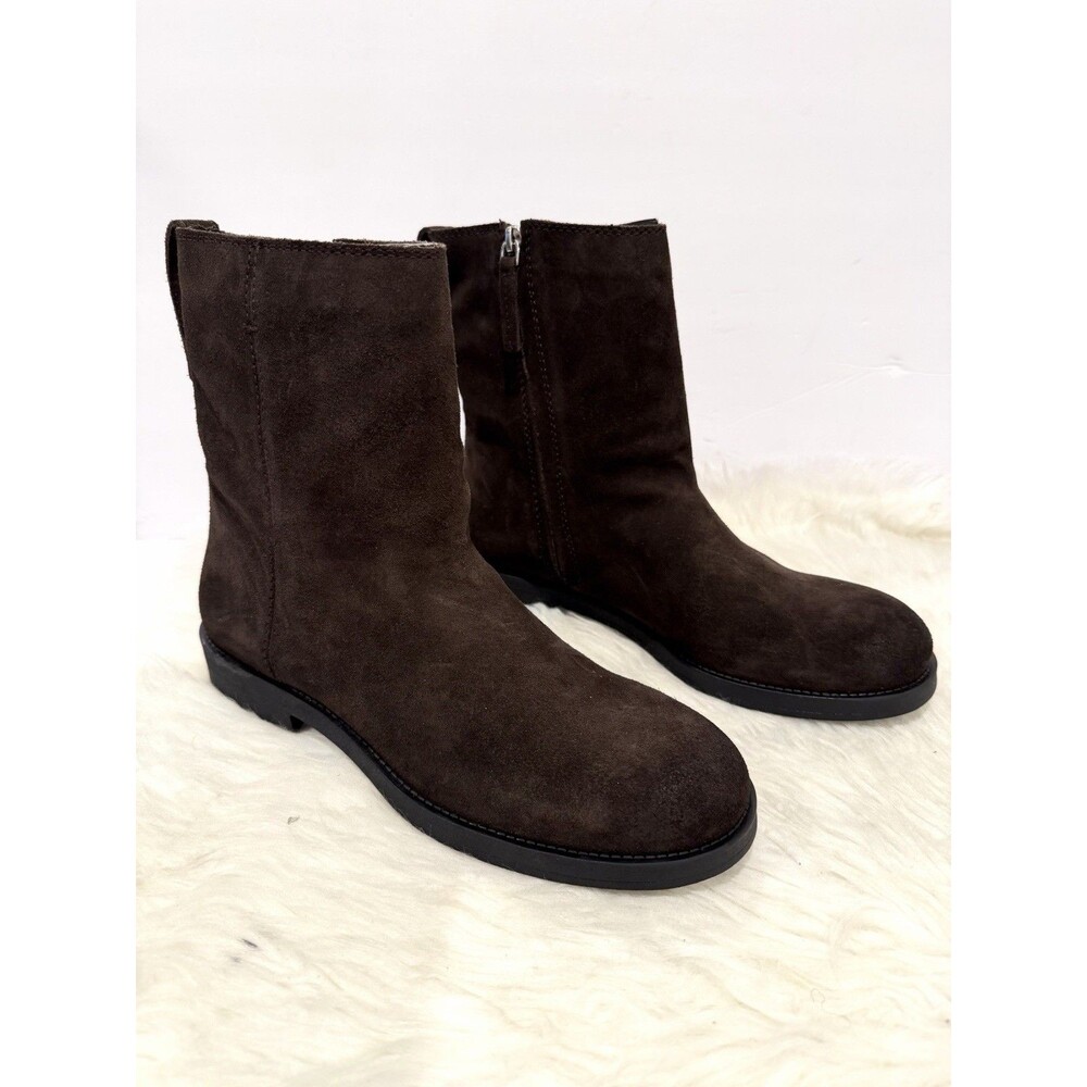 NWT Zara Flat Split Suede Ankle Boots Brown Ref 1134/610 Women's Size 41 US 10